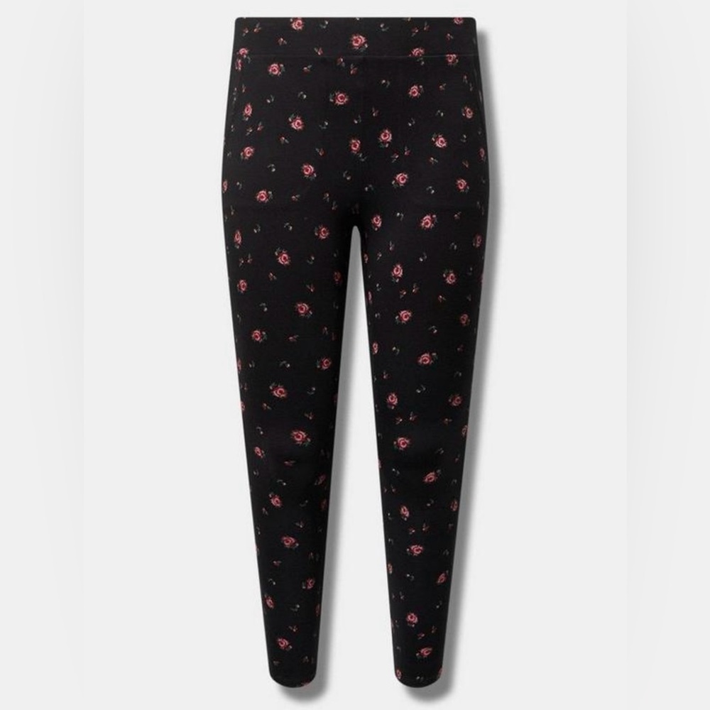 Torrid Floral Black Leggings Size 1